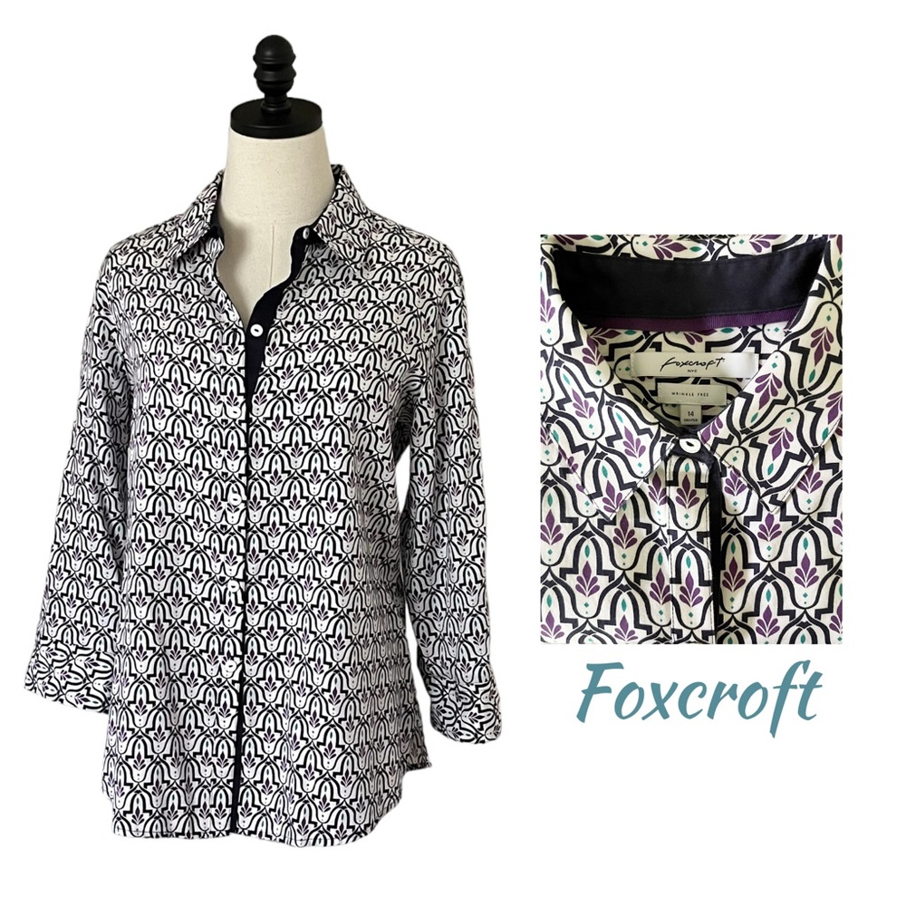 Foxcroft wrinkle-free cotton shirt size 14
